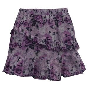 LoveShackFancy Mini Skirt in Floral Print Cotton